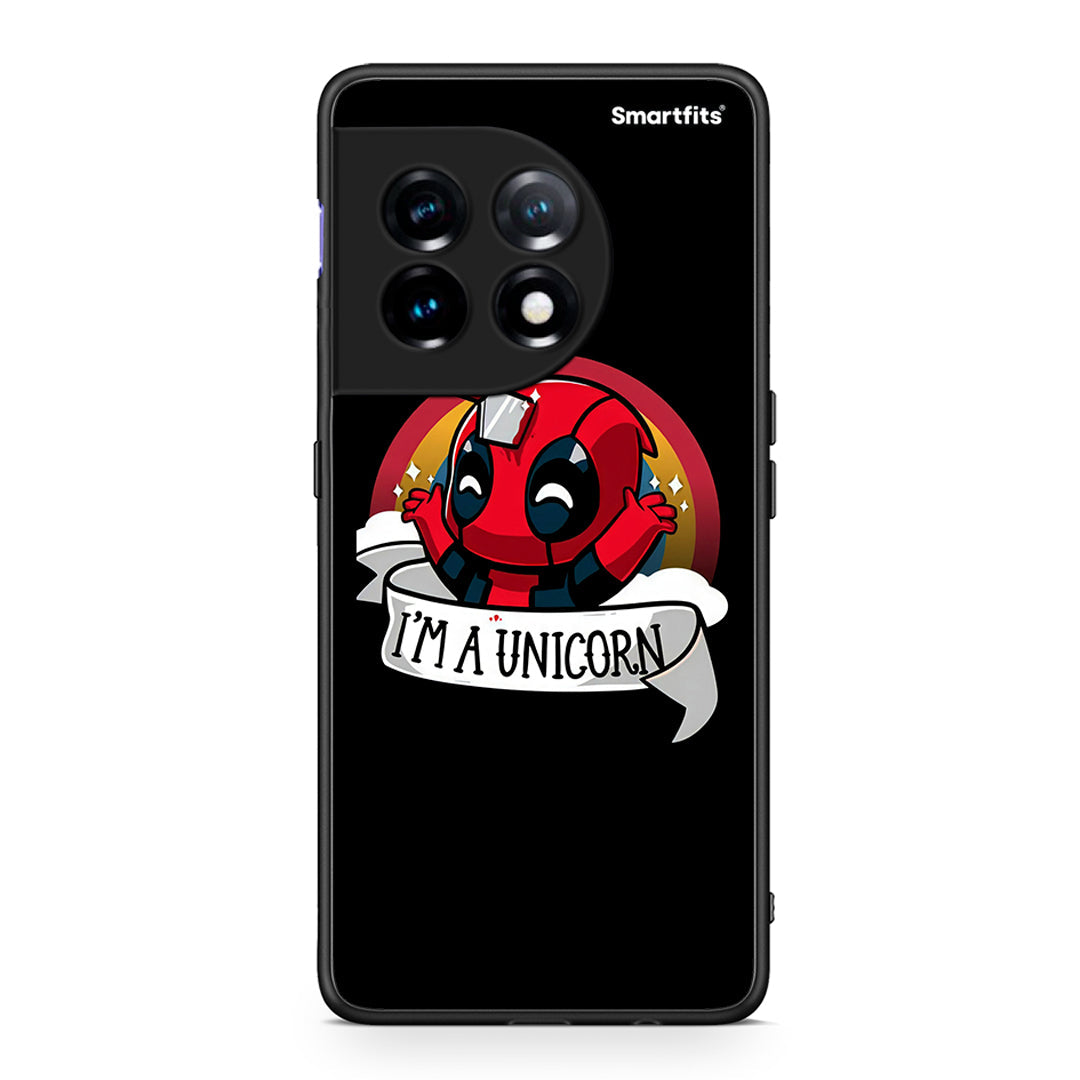 Θήκη OnePlus 11 5G Unicorn Deadpool από τη Smartfits με σχέδιο στο πίσω μέρος και μαύρο περίβλημα | OnePlus 11 5G Unicorn Deadpool Case with Colorful Back and Black Bezels