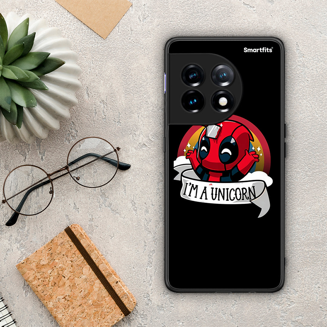 Θήκη OnePlus 11R / ACE 2 5G Unicorn Deadpool από τη Smartfits με σχέδιο στο πίσω μέρος και μαύρο περίβλημα | OnePlus 11R / ACE 2 5G Unicorn Deadpool Case with Colorful Back and Black Bezels
