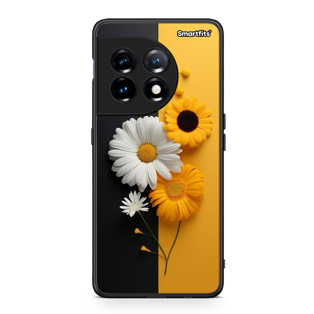 Θήκη OnePlus 11R / ACE 2 5G Yellow Daisies από τη Smartfits με σχέδιο στο πίσω μέρος και μαύρο περίβλημα | OnePlus 11R / ACE 2 5G Yellow Daisies Case with Colorful Back and Black Bezels