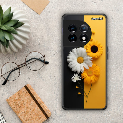Θήκη OnePlus 11R / ACE 2 5G Yellow Daisies από τη Smartfits με σχέδιο στο πίσω μέρος και μαύρο περίβλημα | OnePlus 11R / ACE 2 5G Yellow Daisies Case with Colorful Back and Black Bezels