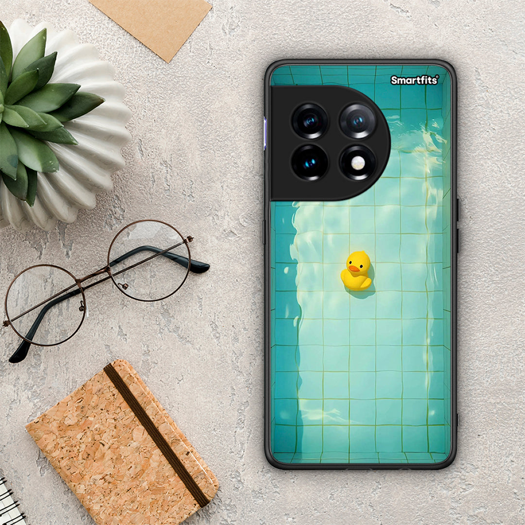 Θήκη OnePlus 11 5G Yellow Duck από τη Smartfits με σχέδιο στο πίσω μέρος και μαύρο περίβλημα | OnePlus 11 5G Yellow Duck Case with Colorful Back and Black Bezels