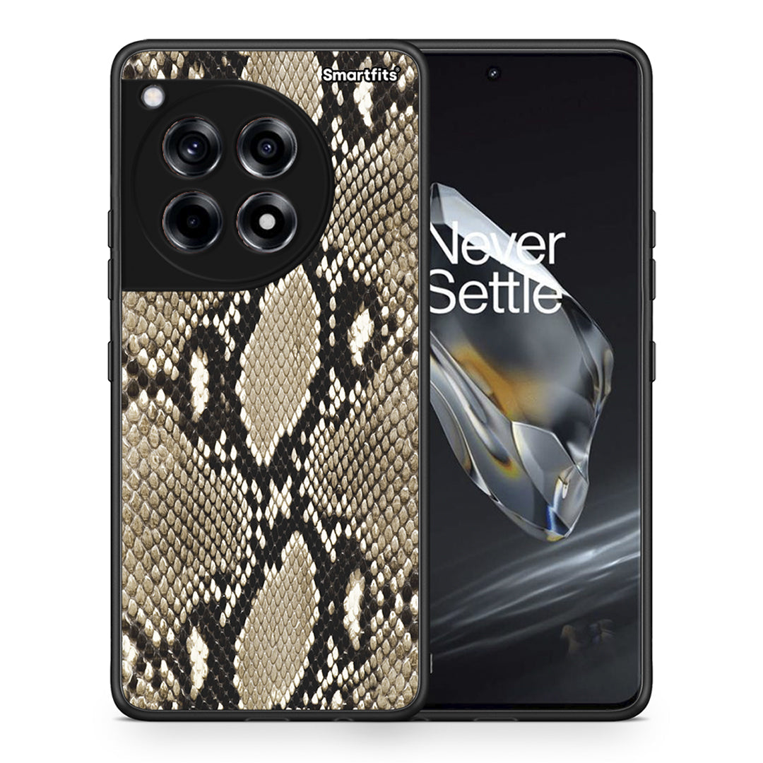 Θήκη OnePlus 12 Fashion Snake Animal από τη Smartfits με σχέδιο στο πίσω μέρος και μαύρο περίβλημα | OnePlus 12 Fashion Snake Animal case with colorful back and black bezels