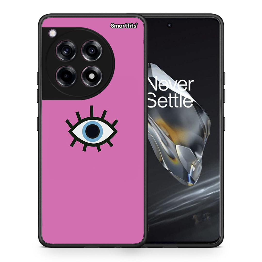 Θήκη OnePlus 12 Blue Eye Pink από τη Smartfits με σχέδιο στο πίσω μέρος και μαύρο περίβλημα | OnePlus 12 Blue Eye Pink case with colorful back and black bezels