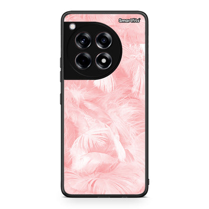 33 - OnePlus 12 Pink Feather Boho case, cover, bumper