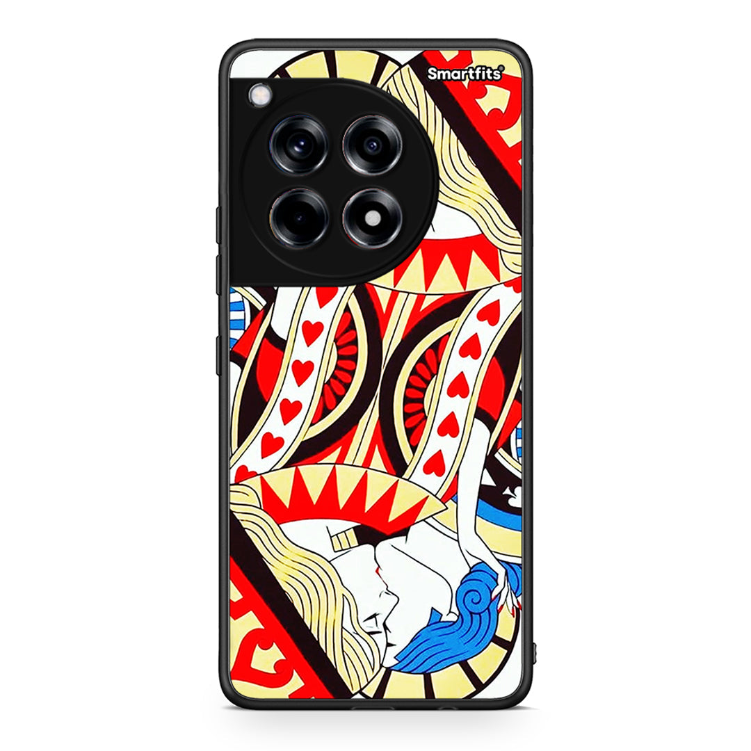 OnePlus 12 Card Love θήκη από τη Smartfits με σχέδιο στο πίσω μέρος και μαύρο περίβλημα | Smartphone case with colorful back and black bezels by Smartfits