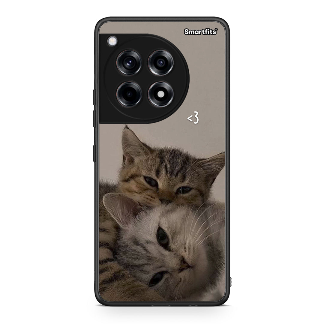OnePlus 12 Cats In Love Θήκη από τη Smartfits με σχέδιο στο πίσω μέρος και μαύρο περίβλημα | Smartphone case with colorful back and black bezels by Smartfits