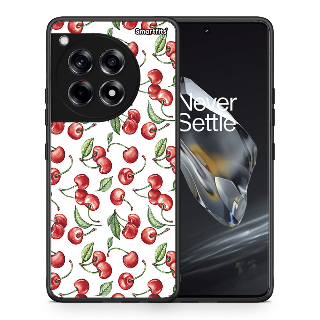 Θήκη OnePlus 12 Cherry Summer από τη Smartfits με σχέδιο στο πίσω μέρος και μαύρο περίβλημα | OnePlus 12 Cherry Summer case with colorful back and black bezels