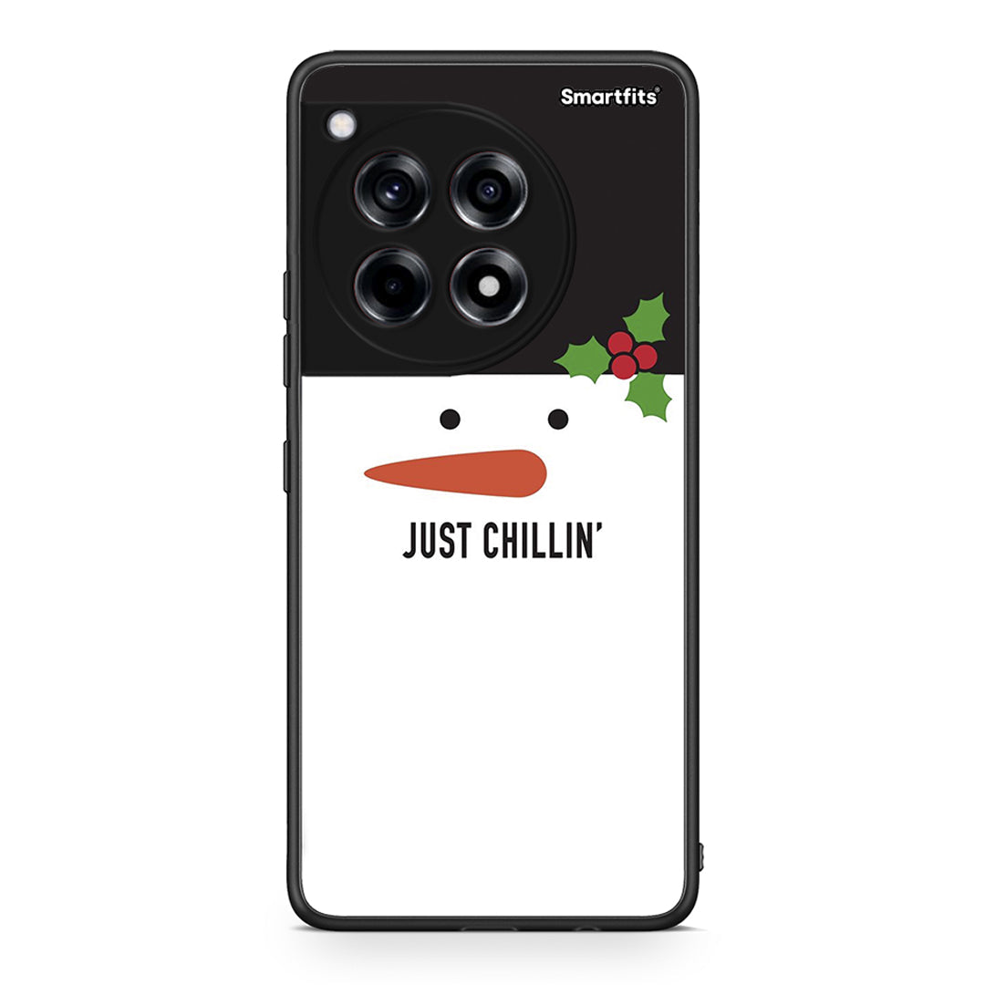 OnePlus 12 Christmas Chillin θήκη από τη Smartfits με σχέδιο στο πίσω μέρος και μαύρο περίβλημα | Smartphone case with colorful back and black bezels by Smartfits