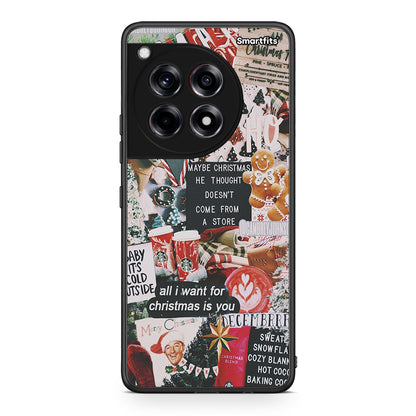 OnePlus 12 Christmas Happiness θήκη από τη Smartfits με σχέδιο στο πίσω μέρος και μαύρο περίβλημα | Smartphone case with colorful back and black bezels by Smartfits