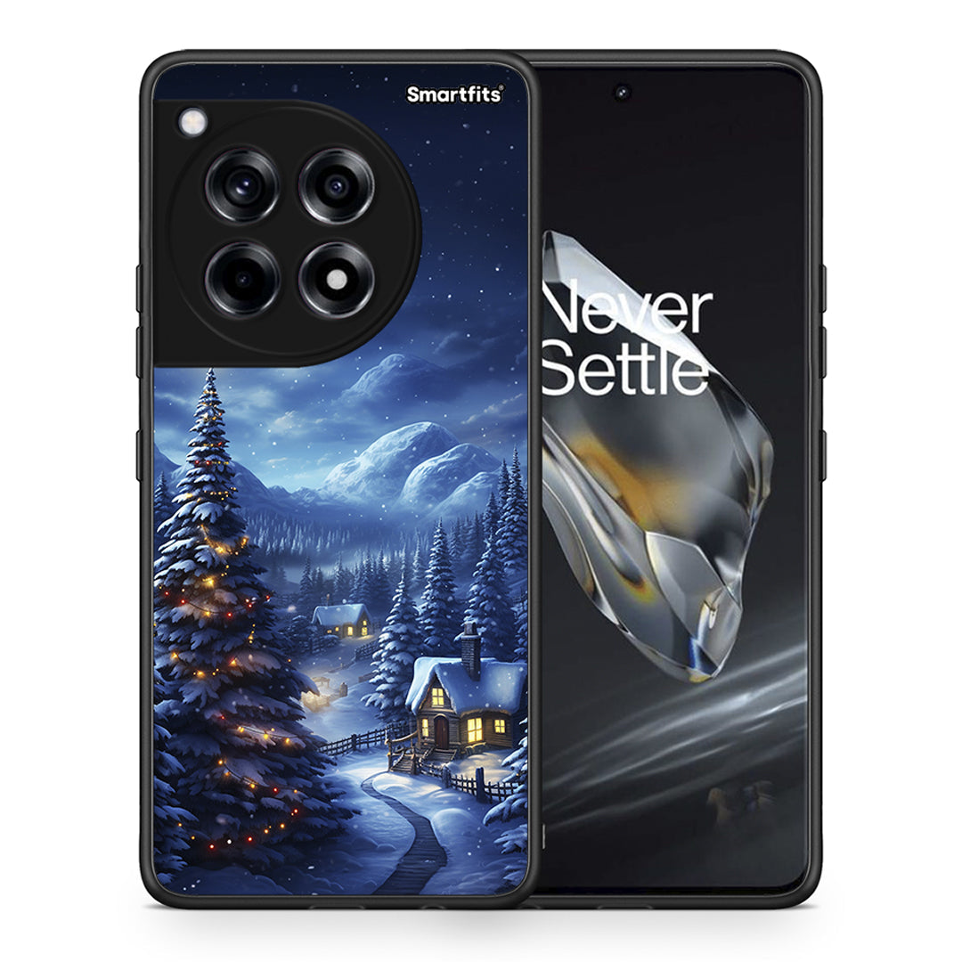 Θήκη OnePlus 12 Christmas Scenery από τη Smartfits με σχέδιο στο πίσω μέρος και μαύρο περίβλημα | OnePlus 12 Christmas Scenery case with colorful back and black bezels