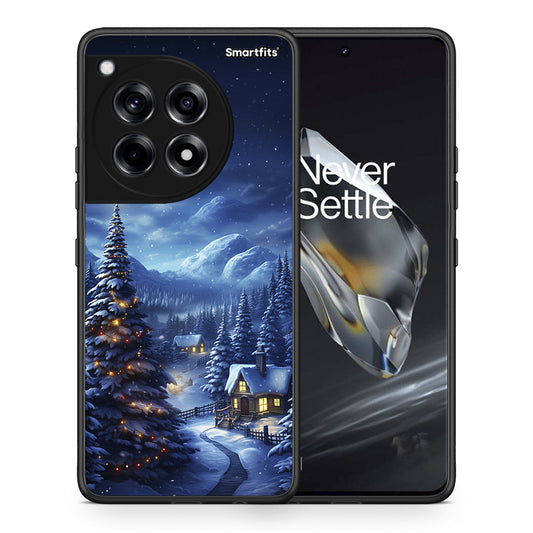 Θήκη OnePlus 12 Christmas Scenery από τη Smartfits με σχέδιο στο πίσω μέρος και μαύρο περίβλημα | OnePlus 12 Christmas Scenery case with colorful back and black bezels