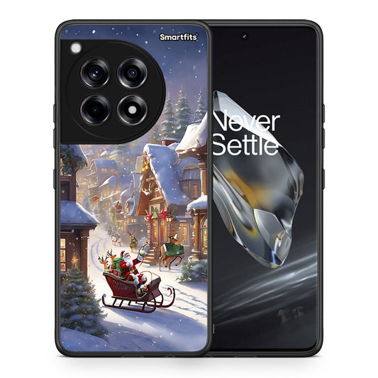 Θήκη OnePlus 12 Christmas Snow από τη Smartfits με σχέδιο στο πίσω μέρος και μαύρο περίβλημα | OnePlus 12 Christmas Snow case with colorful back and black bezels