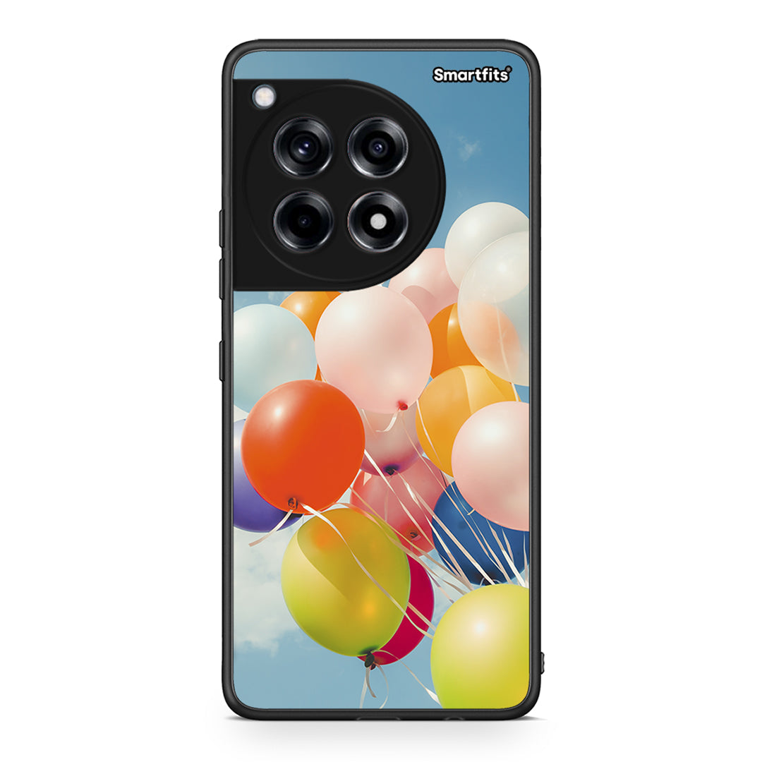 OnePlus 12 Colorful Balloons θήκη από τη Smartfits με σχέδιο στο πίσω μέρος και μαύρο περίβλημα | Smartphone case with colorful back and black bezels by Smartfits