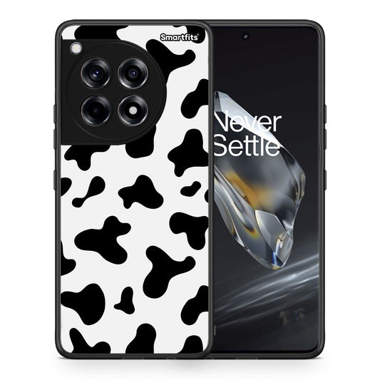 Θήκη OnePlus 12 Cow Print από τη Smartfits με σχέδιο στο πίσω μέρος και μαύρο περίβλημα | OnePlus 12 Cow Print case with colorful back and black bezels