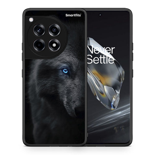 Θήκη OnePlus 12 Dark Wolf από τη Smartfits με σχέδιο στο πίσω μέρος και μαύρο περίβλημα | OnePlus 12 Dark Wolf case with colorful back and black bezels