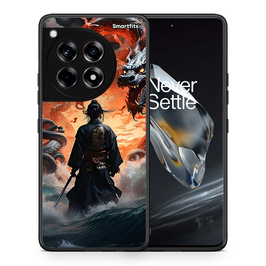 Θήκη OnePlus 12 Dragons Fight από τη Smartfits με σχέδιο στο πίσω μέρος και μαύρο περίβλημα | OnePlus 12 Dragons Fight case with colorful back and black bezels