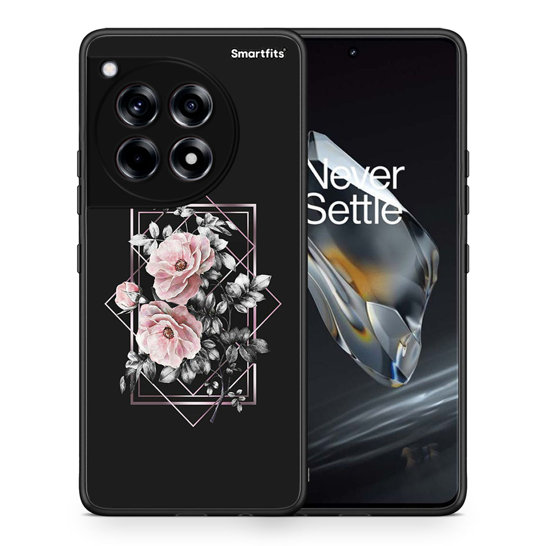 Θήκη OnePlus 12 Frame Flower από τη Smartfits με σχέδιο στο πίσω μέρος και μαύρο περίβλημα | OnePlus 12 Frame Flower case with colorful back and black bezels