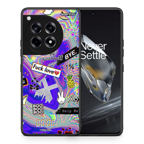 Θήκη OnePlus 12 Game Over από τη Smartfits με σχέδιο στο πίσω μέρος και μαύρο περίβλημα | OnePlus 12 Game Over case with colorful back and black bezels