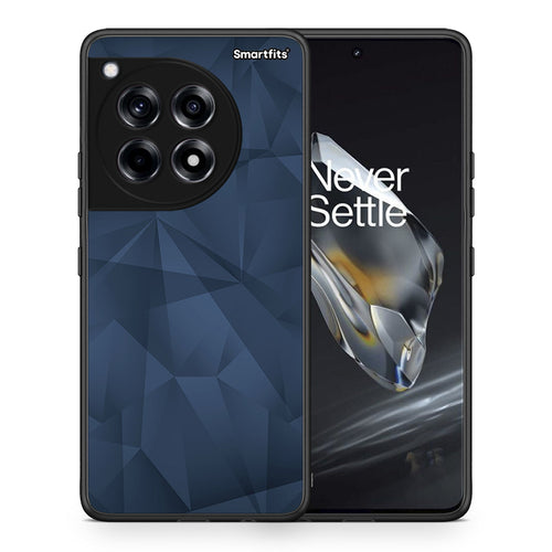 Θήκη OnePlus 12 Blue Abstract Geometric από τη Smartfits με σχέδιο στο πίσω μέρος και μαύρο περίβλημα | OnePlus 12 Blue Abstract Geometric case with colorful back and black bezels