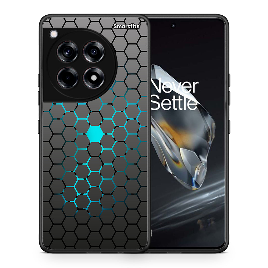 Θήκη OnePlus 12 Hexagonal Geometric από τη Smartfits με σχέδιο στο πίσω μέρος και μαύρο περίβλημα | OnePlus 12 Hexagonal Geometric case with colorful back and black bezels