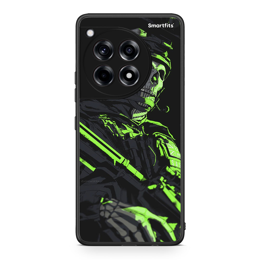 OnePlus 12 Green Soldier Θήκη Αγίου Βαλεντίνου από τη Smartfits με σχέδιο στο πίσω μέρος και μαύρο περίβλημα | Smartphone case with colorful back and black bezels by Smartfits