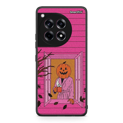 OnePlus 12 Halloween Pumpkin Lady Θήκη από τη Smartfits με σχέδιο στο πίσω μέρος και μαύρο περίβλημα | Smartphone case with colorful back and black bezels by Smartfits