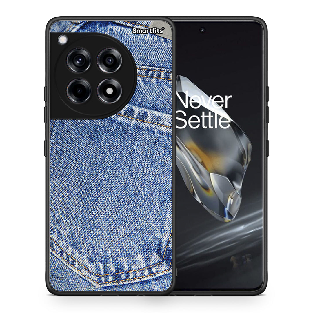 Θήκη OnePlus 12 Jeans Pocket από τη Smartfits με σχέδιο στο πίσω μέρος και μαύρο περίβλημα | OnePlus 12 Jeans Pocket case with colorful back and black bezels