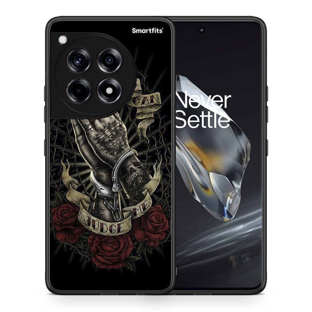 Θήκη OnePlus 12 Judge By God από τη Smartfits με σχέδιο στο πίσω μέρος και μαύρο περίβλημα | OnePlus 12 Judge By God case with colorful back and black bezels