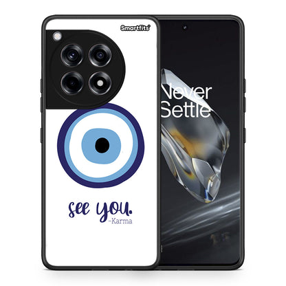 Θήκη OnePlus 12 Karma Says από τη Smartfits με σχέδιο στο πίσω μέρος και μαύρο περίβλημα | OnePlus 12 Karma Says case with colorful back and black bezels