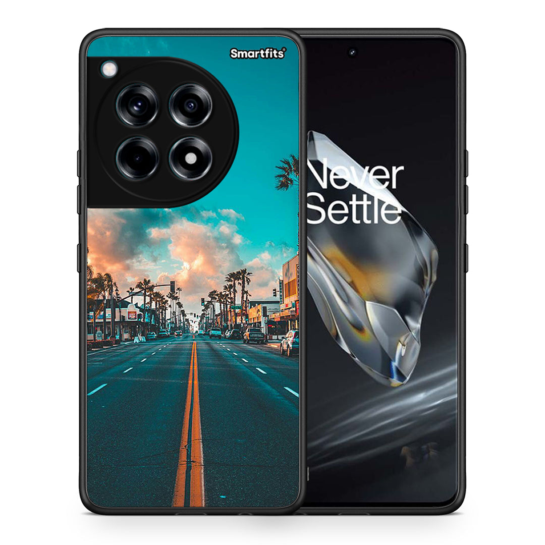 Θήκη OnePlus 12 City Landscape από τη Smartfits με σχέδιο στο πίσω μέρος και μαύρο περίβλημα | OnePlus 12 City Landscape case with colorful back and black bezels