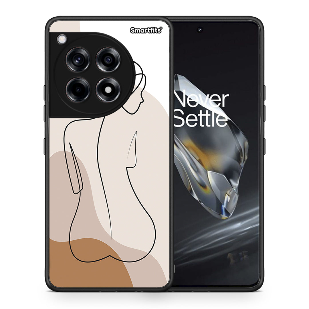 Θήκη OnePlus 12 LineArt Woman από τη Smartfits με σχέδιο στο πίσω μέρος και μαύρο περίβλημα | OnePlus 12 LineArt Woman case with colorful back and black bezels