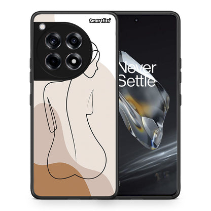 Θήκη OnePlus 12 LineArt Woman από τη Smartfits με σχέδιο στο πίσω μέρος και μαύρο περίβλημα | OnePlus 12 LineArt Woman case with colorful back and black bezels