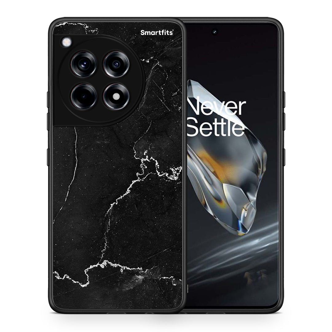 Θήκη OnePlus 12 Marble Black από τη Smartfits με σχέδιο στο πίσω μέρος και μαύρο περίβλημα | OnePlus 12 Marble Black case with colorful back and black bezels