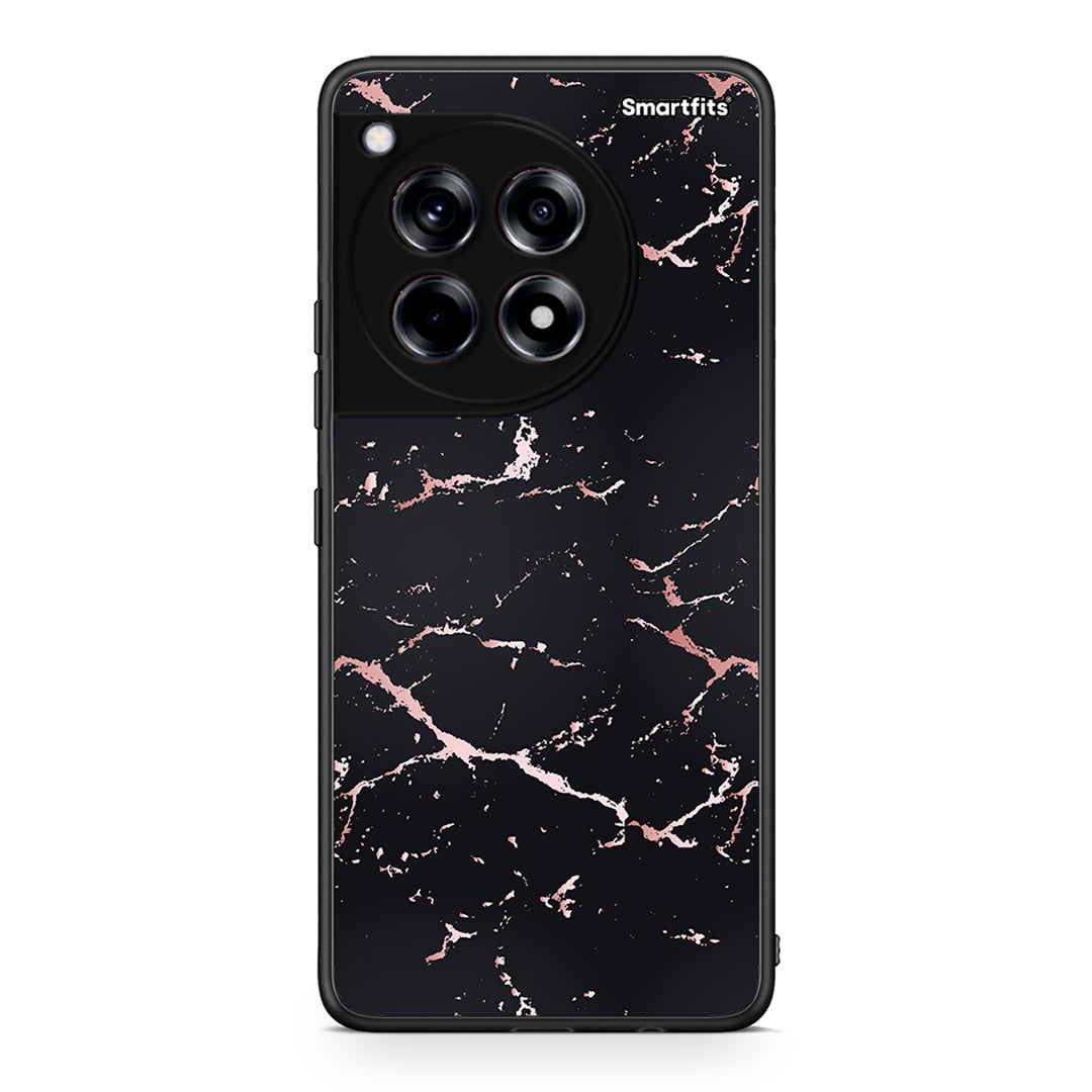 4 - OnePlus 12 Black Rosegold Marble case, cover, bumper