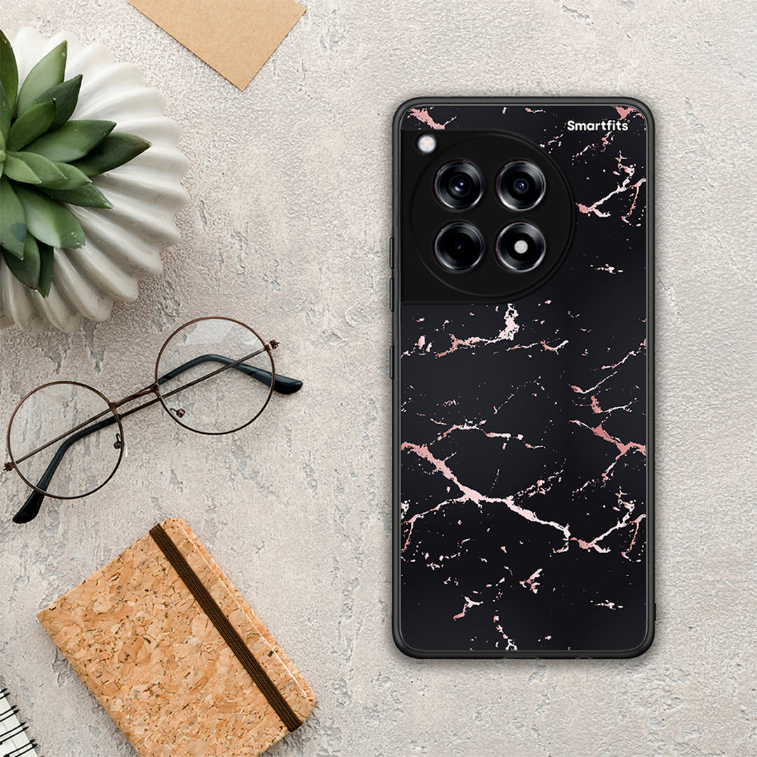 Marble Black Rosegold - OnePlus 12 θήκη