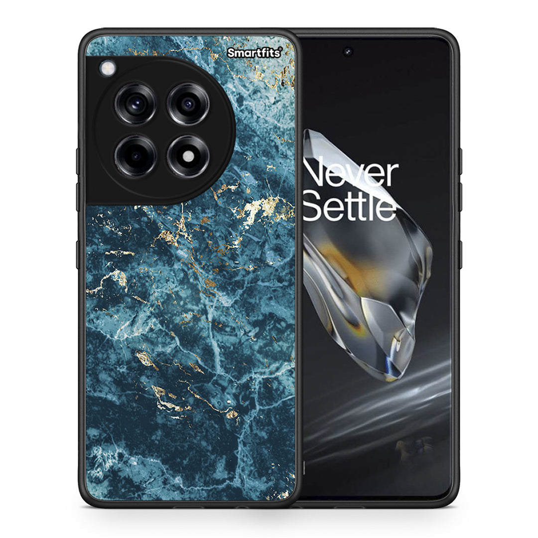 Θήκη OnePlus 12 Marble Blue από τη Smartfits με σχέδιο στο πίσω μέρος και μαύρο περίβλημα | OnePlus 12 Marble Blue case with colorful back and black bezels