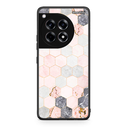 4 - OnePlus 12 Hexagon Pink Marble case, cover, bumper