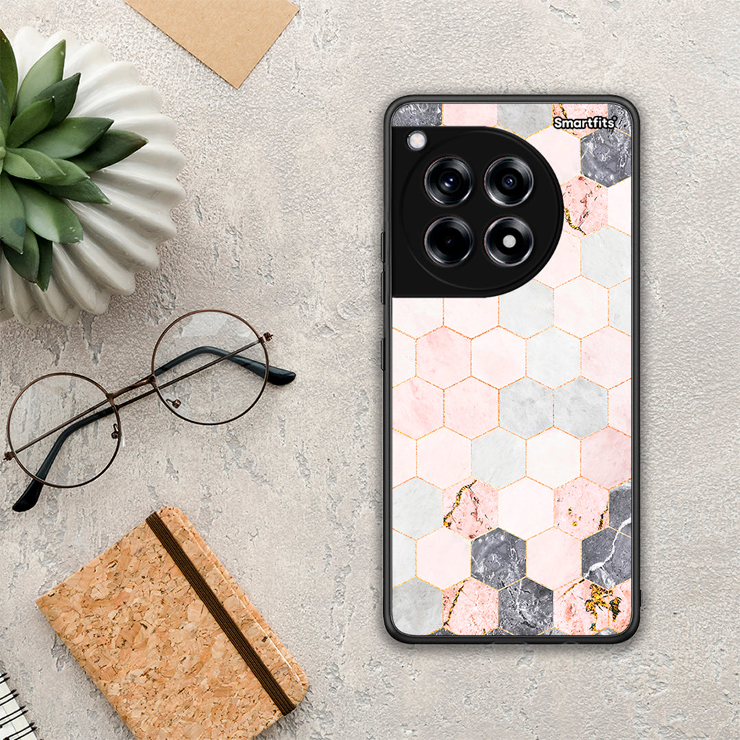 Marble Hexagon Pink - OnePlus 12 θήκη