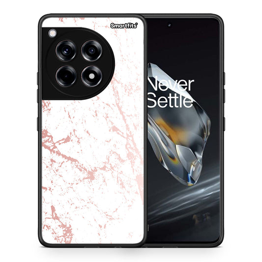 Θήκη OnePlus 12 Pink Splash Marble από τη Smartfits με σχέδιο στο πίσω μέρος και μαύρο περίβλημα | OnePlus 12 Pink Splash Marble case with colorful back and black bezels