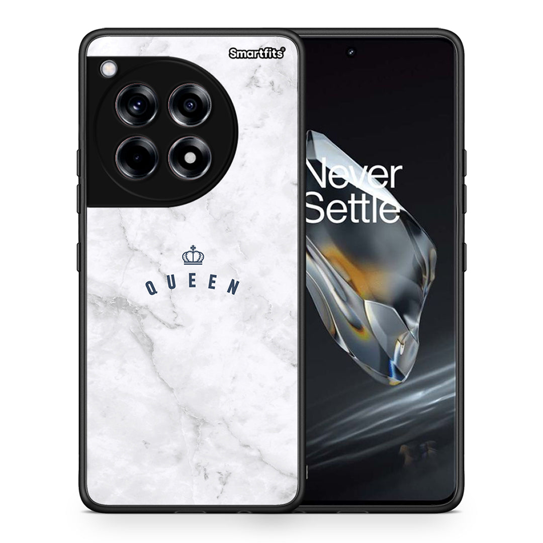 Θήκη OnePlus 12 Queen Marble από τη Smartfits με σχέδιο στο πίσω μέρος και μαύρο περίβλημα | OnePlus 12 Queen Marble case with colorful back and black bezels