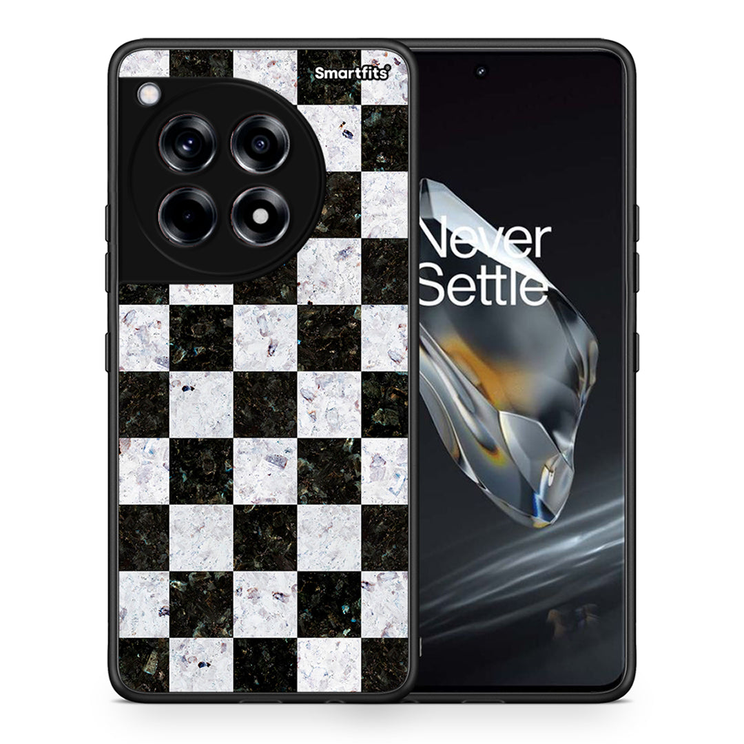 Θήκη OnePlus 12 Square Geometric Marble από τη Smartfits με σχέδιο στο πίσω μέρος και μαύρο περίβλημα | OnePlus 12 Square Geometric Marble case with colorful back and black bezels