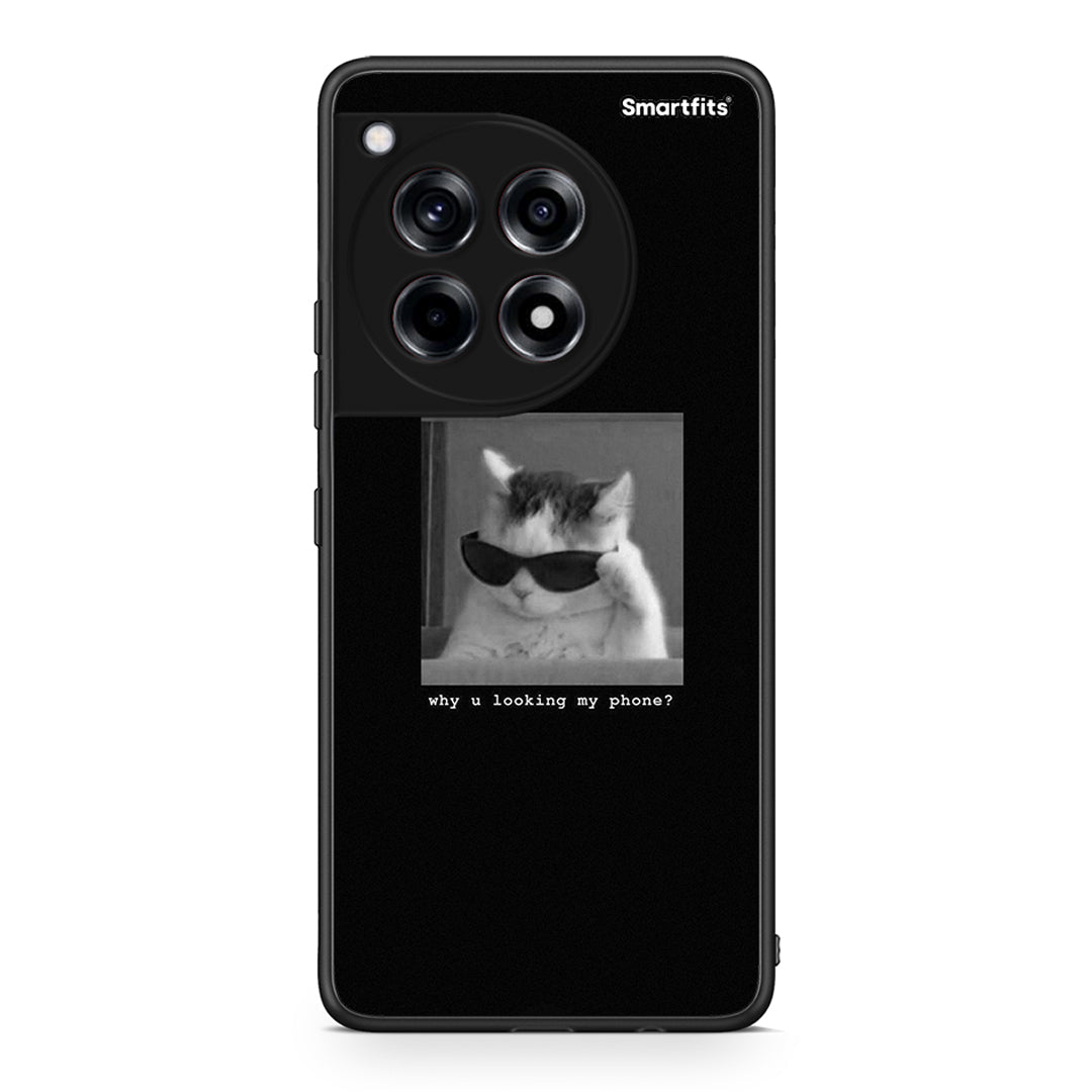 OnePlus 12 Meme Cat θήκη από τη Smartfits με σχέδιο στο πίσω μέρος και μαύρο περίβλημα | Smartphone case with colorful back and black bezels by Smartfits