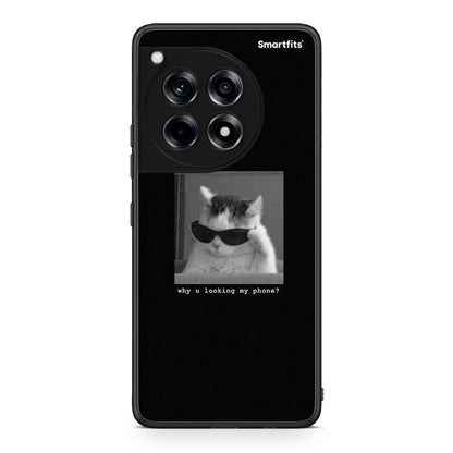 OnePlus 12 Meme Cat θήκη από τη Smartfits με σχέδιο στο πίσω μέρος και μαύρο περίβλημα | Smartphone case with colorful back and black bezels by Smartfits