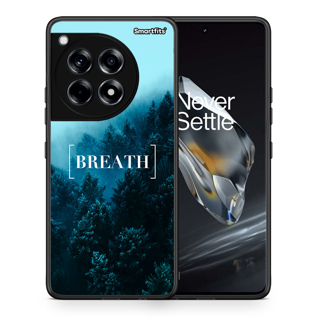 Θήκη OnePlus 12 Breath Quote από τη Smartfits με σχέδιο στο πίσω μέρος και μαύρο περίβλημα | OnePlus 12 Breath Quote case with colorful back and black bezels