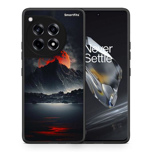 Θήκη OnePlus 12 Red Full Moon από τη Smartfits με σχέδιο στο πίσω μέρος και μαύρο περίβλημα | OnePlus 12 Red Full Moon case with colorful back and black bezels