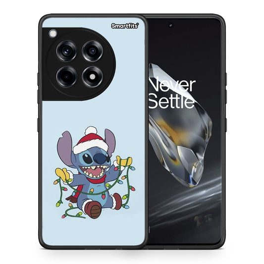 Θήκη OnePlus 12 Santa Stich από τη Smartfits με σχέδιο στο πίσω μέρος και μαύρο περίβλημα | OnePlus 12 Santa Stich case with colorful back and black bezels