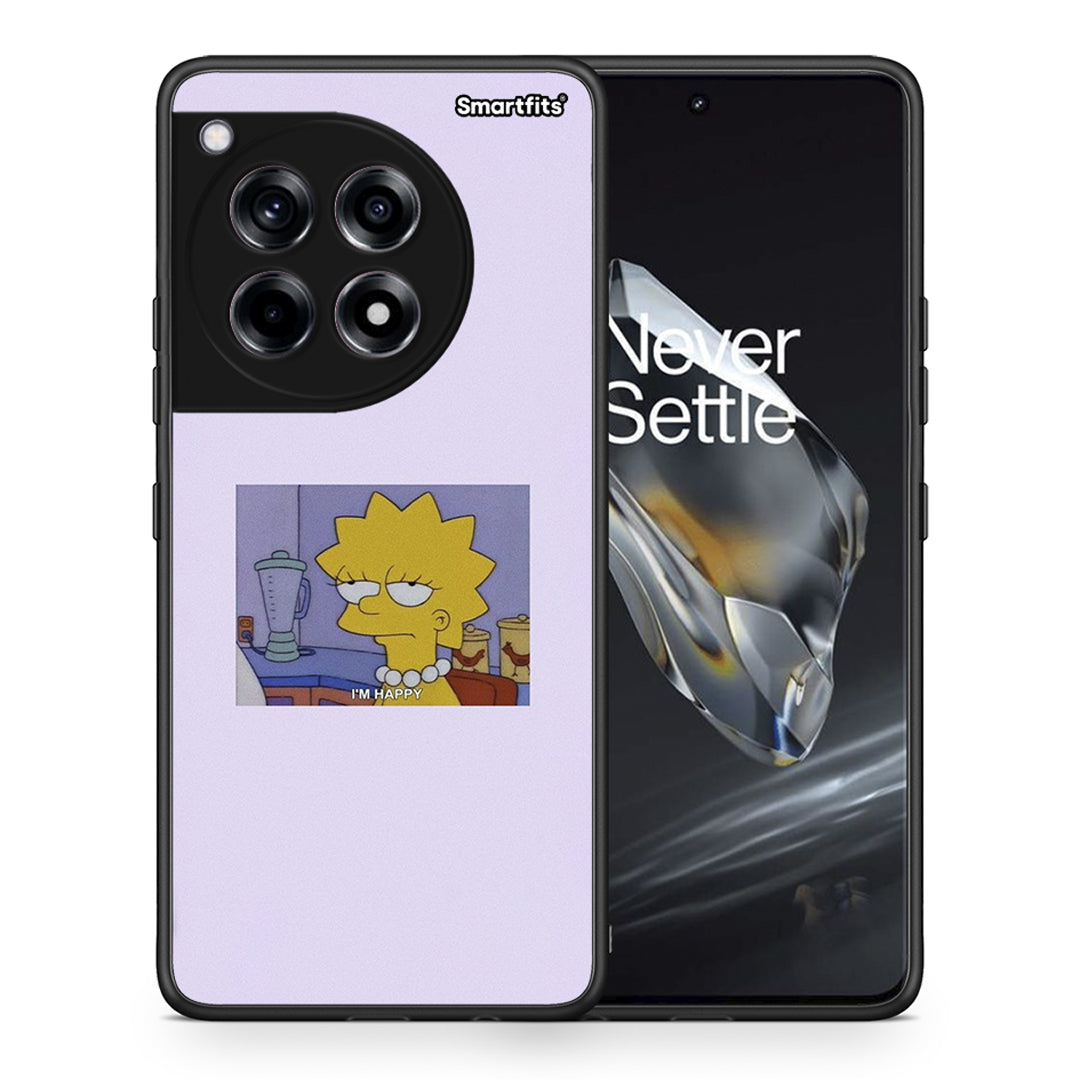 Θήκη OnePlus 12 So Happy από τη Smartfits με σχέδιο στο πίσω μέρος και μαύρο περίβλημα | OnePlus 12 So Happy case with colorful back and black bezels