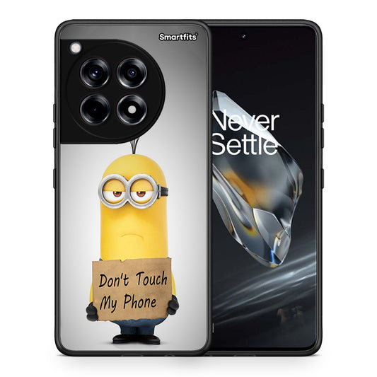 Θήκη OnePlus 12 Minion Text από τη Smartfits με σχέδιο στο πίσω μέρος και μαύρο περίβλημα | OnePlus 12 Minion Text case with colorful back and black bezels