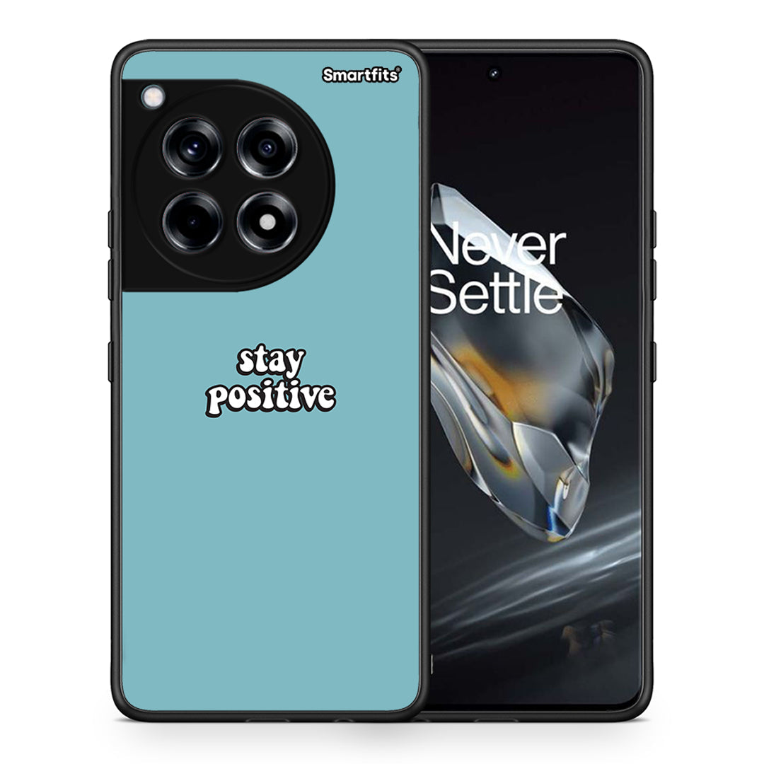 Θήκη OnePlus 12 Positive Text από τη Smartfits με σχέδιο στο πίσω μέρος και μαύρο περίβλημα | OnePlus 12 Positive Text case with colorful back and black bezels