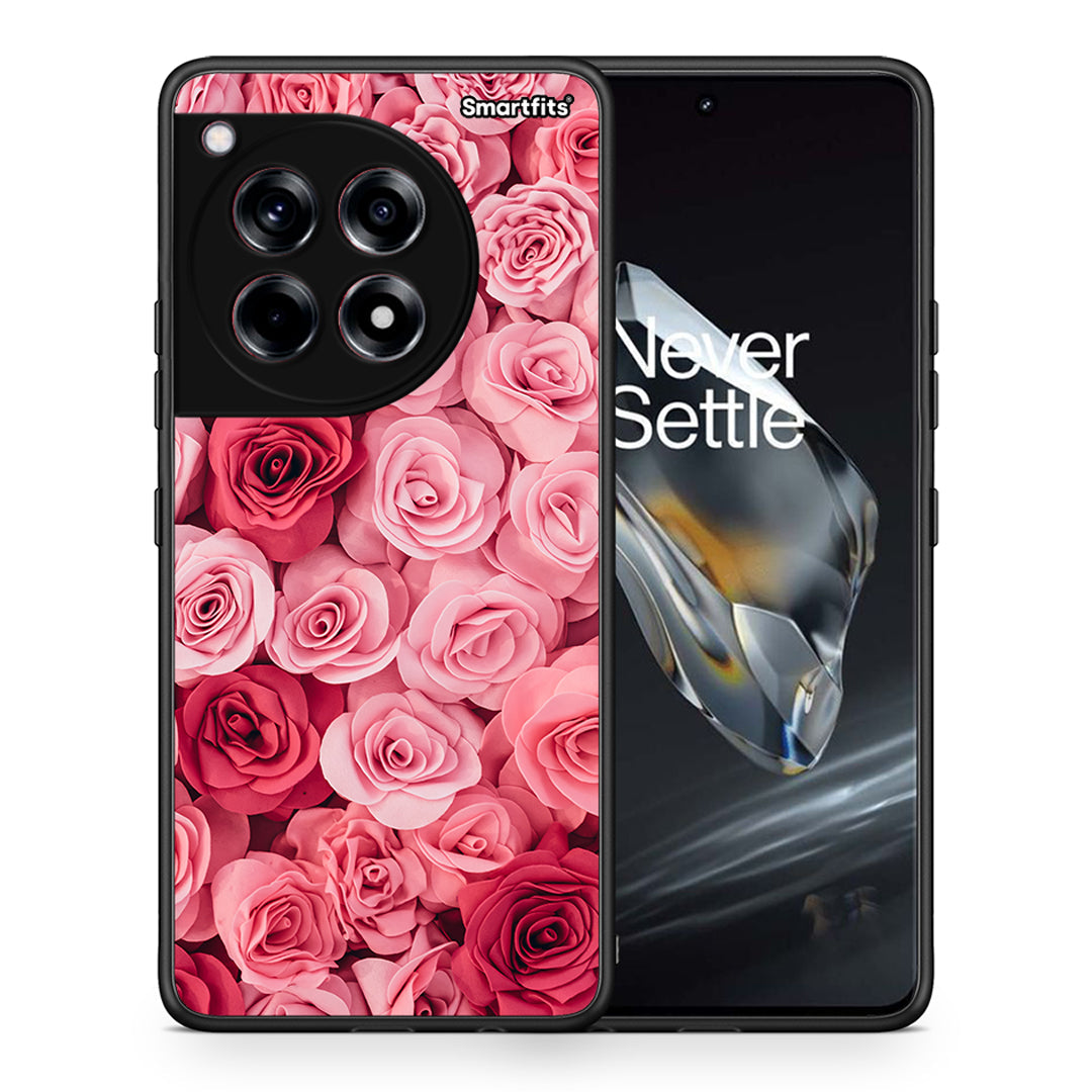 Θήκη OnePlus 12 RoseGarden Valentine από τη Smartfits με σχέδιο στο πίσω μέρος και μαύρο περίβλημα | OnePlus 12 RoseGarden Valentine case with colorful back and black bezels